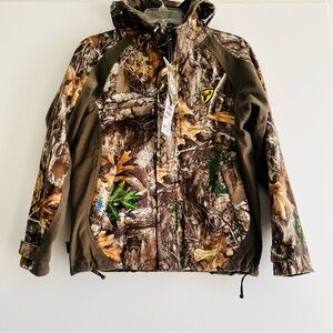 NWT Scent Blocker Hunting Jacket Large 31-32 Realtree Zipper Hood Raincoat